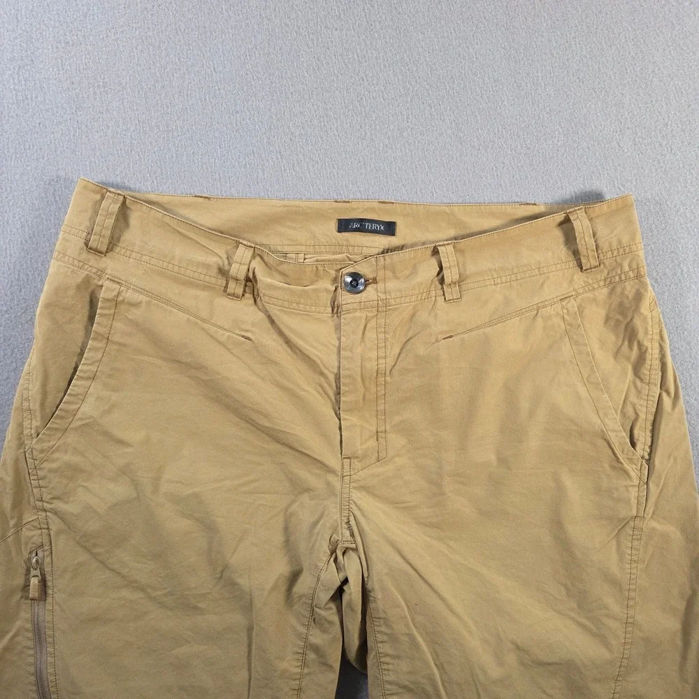 Arcteryx Shorts Mens 38 Khaki Stowe Cargo Pocket Cotton Blend Hiking Bird 12